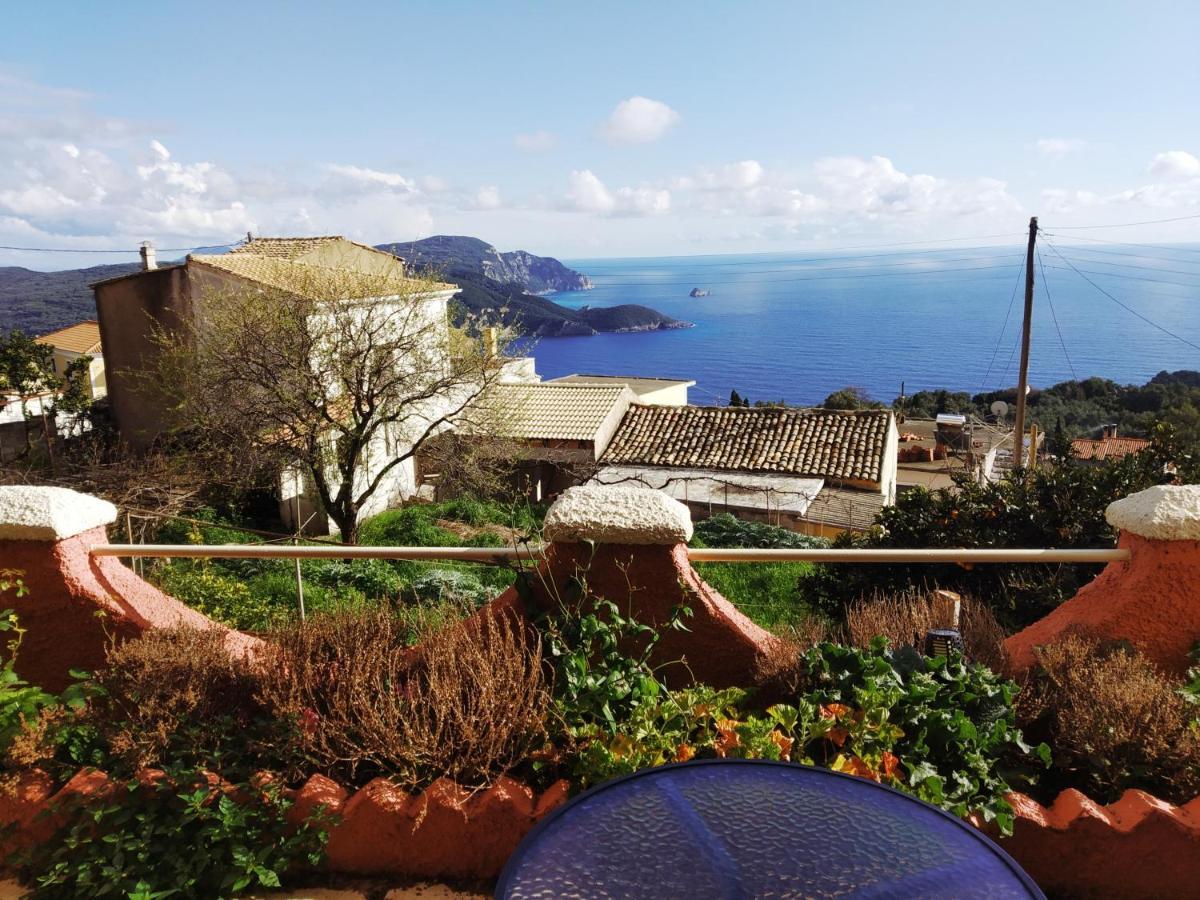 Traditional Panoramic Sea View House Lákones エクステリア 写真