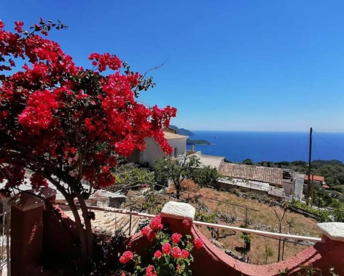 Traditional Panoramic Sea View House Lákones エクステリア 写真
