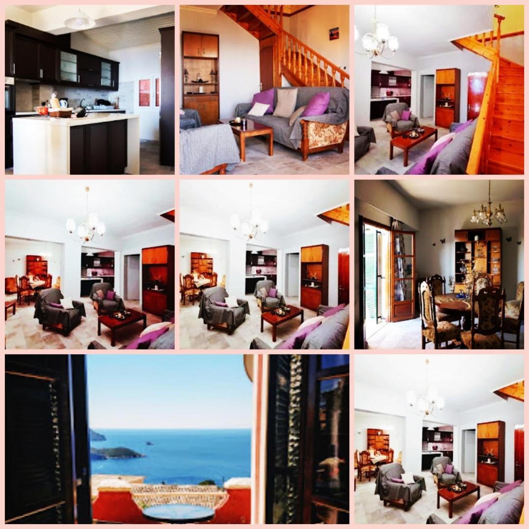 Traditional Panoramic Sea View House Lákones エクステリア 写真